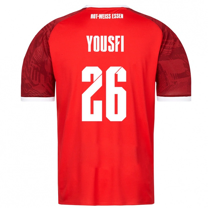 Danxen Kinder Elias Yousfi #26 Rot Burgunder Weiß Auswärtstrikot Trikot 2025/26 T-Shirt Österreich
