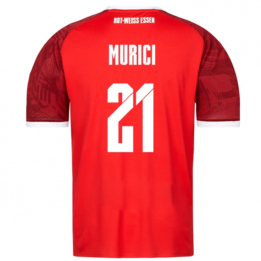Danxen Kinder Leard Murici #21 Rot Burgunder Weiß Auswärtstrikot Trikot 2025/26 T-Shirt Österreich