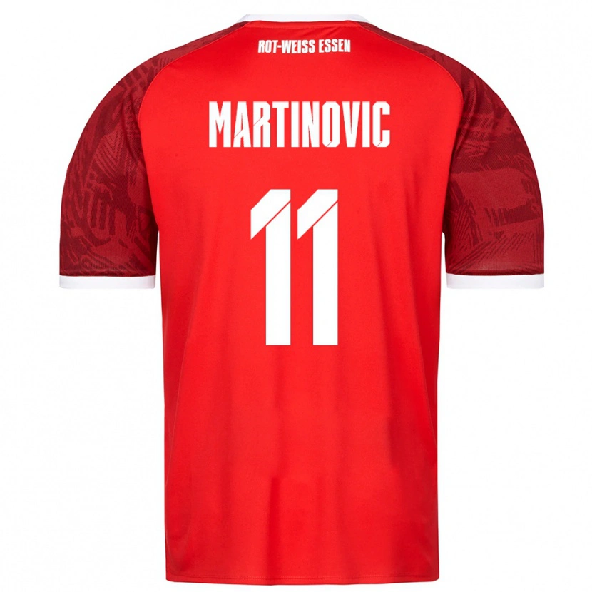 Danxen Kinder Dominik Martinovic #11 Rot Burgunder Weiß Auswärtstrikot Trikot 2025/26 T-Shirt Österreich