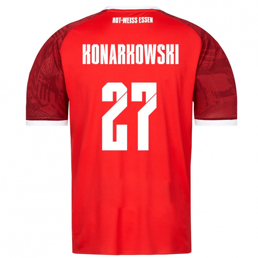 Danxen Kinder Mirco Konarkowski #27 Rot Burgunder Weiß Auswärtstrikot Trikot 2025/26 T-Shirt Österreich