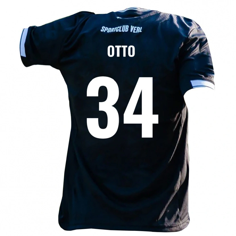 Danxen Kinder Fynn Otto #34 Schwarz Weiß Auswärtstrikot Trikot 2025/26 T-Shirt Österreich