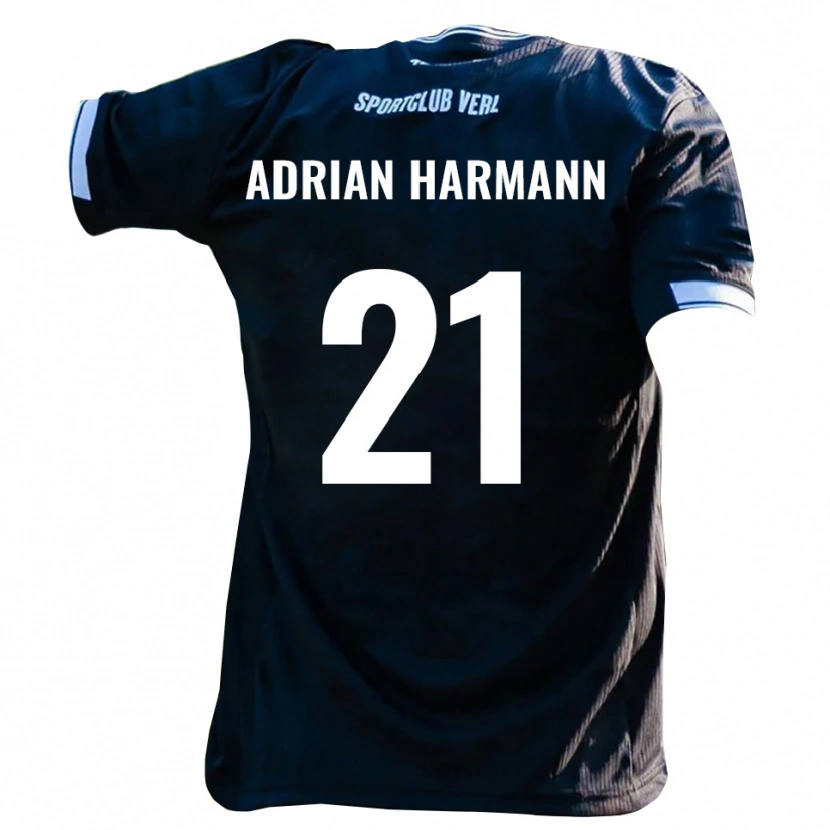 Danxen Kinder Manuel Adrian Harmann #21 Schwarz Weiß Auswärtstrikot Trikot 2025/26 T-Shirt Österreich
