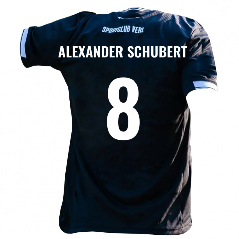 Danxen Kinder Tristan Alexander Schubert #8 Schwarz Weiß Auswärtstrikot Trikot 2025/26 T-Shirt Österreich