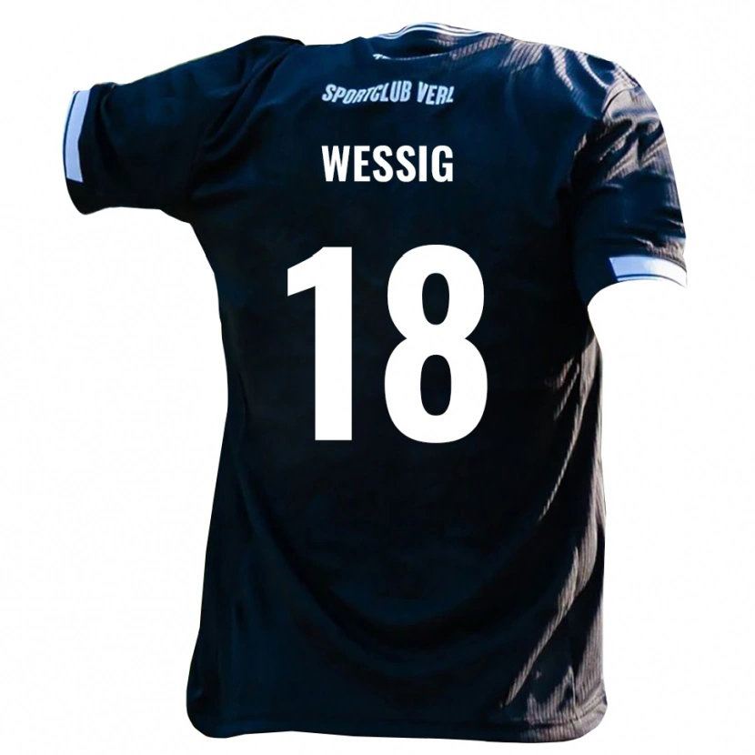 Danxen Kinder Fabian Wessig #18 Schwarz Weiß Auswärtstrikot Trikot 2025/26 T-Shirt Österreich