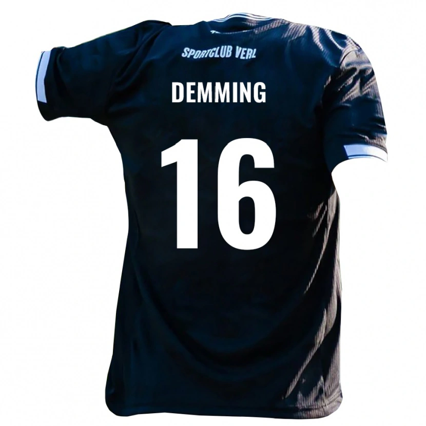 Danxen Kinder Lukas Demming #16 Schwarz Weiß Auswärtstrikot Trikot 2025/26 T-Shirt Österreich