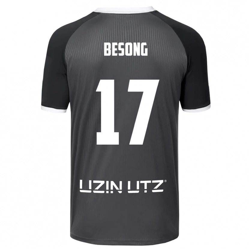 Danxen Kinder Paul-Philipp Besong #17 Grau Weiß Auswärtstrikot Trikot 2025/26 T-Shirt Österreich