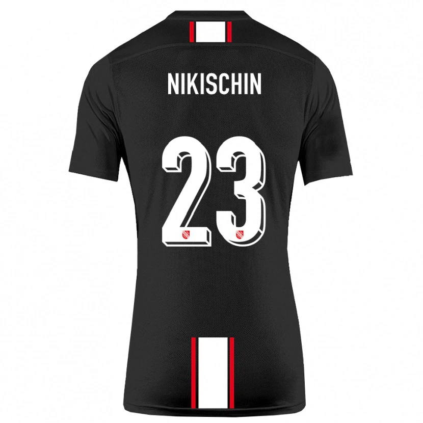 Danxen Kinder Adrian Nikischin #23 Schwarz Weiß Auswärtstrikot Trikot 2025/26 T-Shirt Österreich