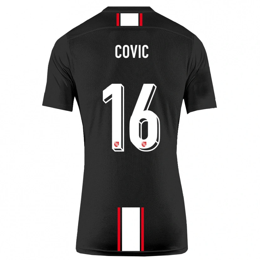Danxen Kinder Rayen Covic #16 Schwarz Weiß Auswärtstrikot Trikot 2025/26 T-Shirt Österreich