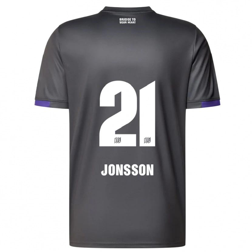 Danxen Kinder Lukas Jonsson #21 Grau Lila Auswärtstrikot Trikot 2025/26 T-Shirt Österreich