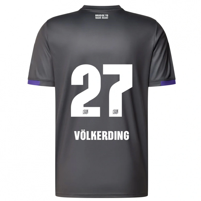 Danxen Kinder Jakob Völkerding #27 Grau Lila Auswärtstrikot Trikot 2025/26 T-Shirt Österreich