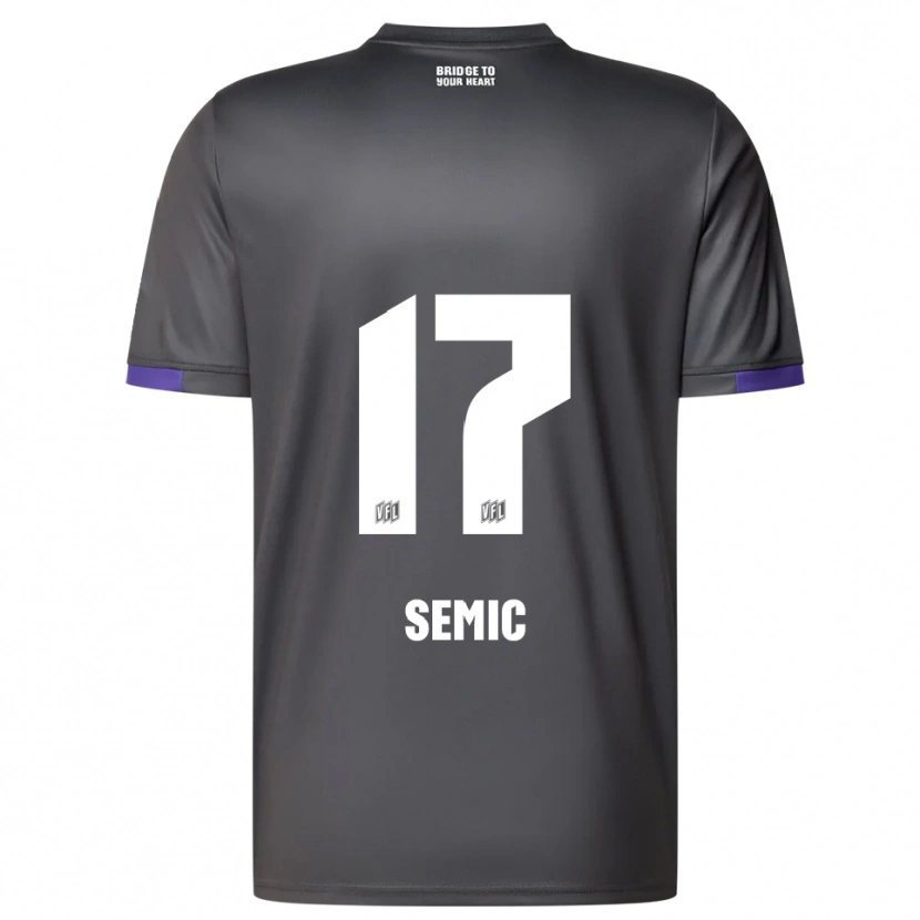Danxen Kinder Lion Semic #17 Grau Lila Auswärtstrikot Trikot 2025/26 T-Shirt Österreich