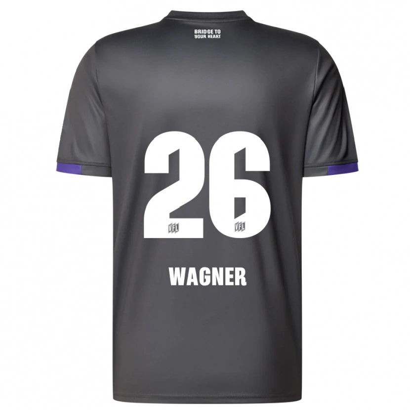 Danxen Kinder Fridolin Wagner #26 Grau Lila Auswärtstrikot Trikot 2025/26 T-Shirt Österreich