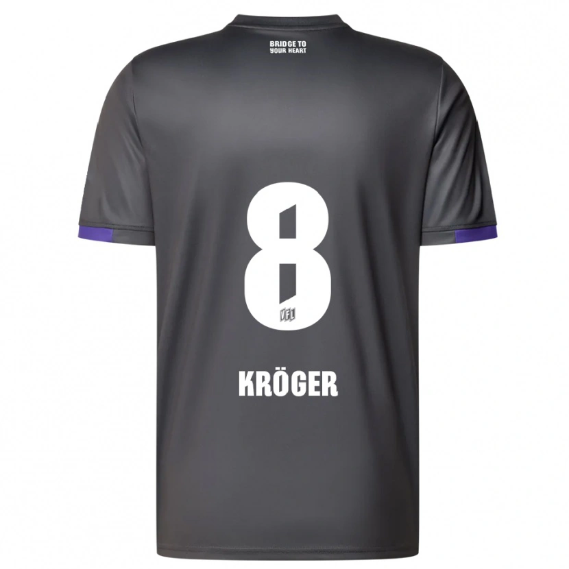Danxen Kinder Luca Kröger #8 Grau Lila Auswärtstrikot Trikot 2025/26 T-Shirt Österreich