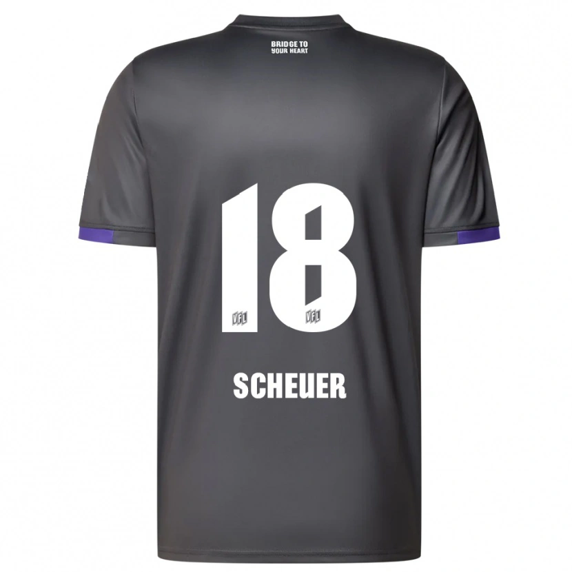 Danxen Kinder Nevio Scheuer #18 Grau Lila Auswärtstrikot Trikot 2025/26 T-Shirt Österreich