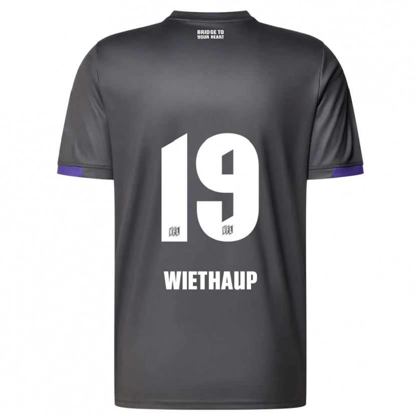 Danxen Kinder Kevin Wiethaup #19 Grau Lila Auswärtstrikot Trikot 2025/26 T-Shirt Österreich