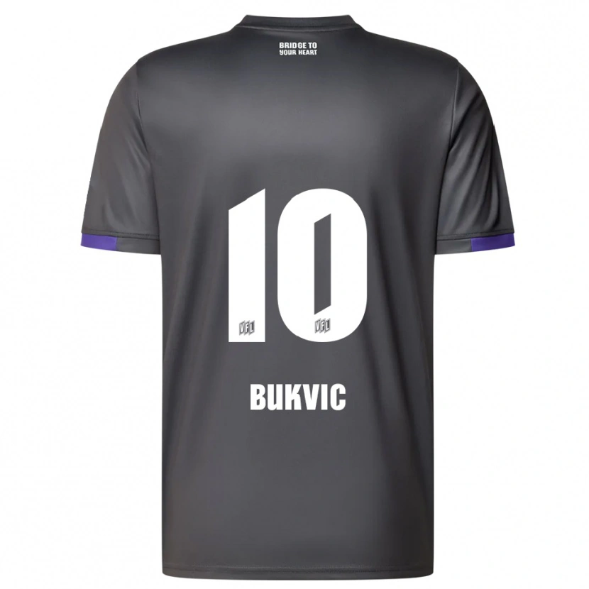 Danxen Kinder Adem Bukvic #10 Grau Lila Auswärtstrikot Trikot 2025/26 T-Shirt Österreich