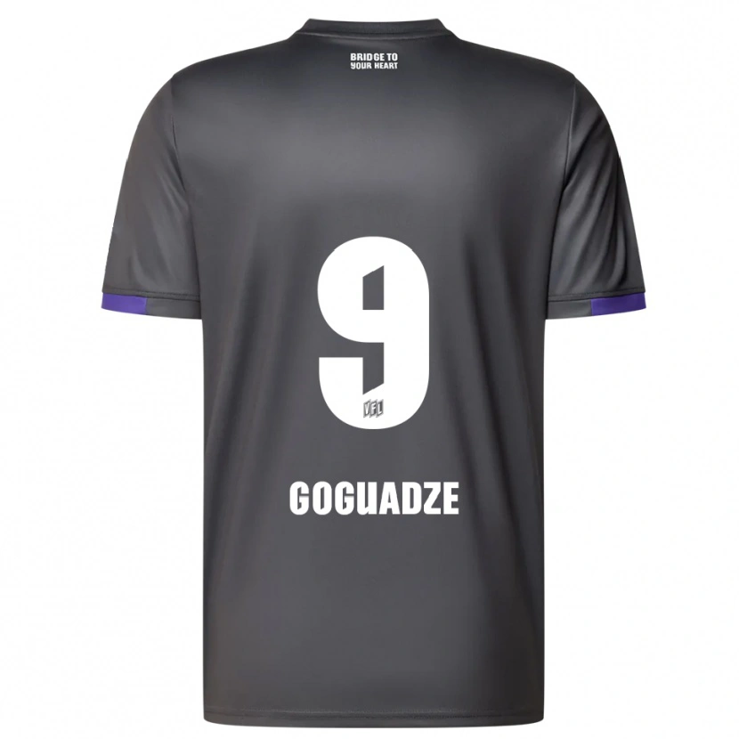 Danxen Kinder Nikky Goguadze #9 Grau Lila Auswärtstrikot Trikot 2025/26 T-Shirt Österreich