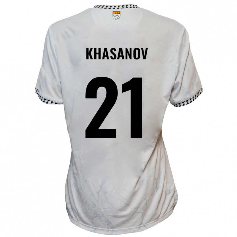Danxen Kinder Denys Khasanov #21 Weiß Schwarz Auswärtstrikot Trikot 2025/26 T-Shirt Österreich