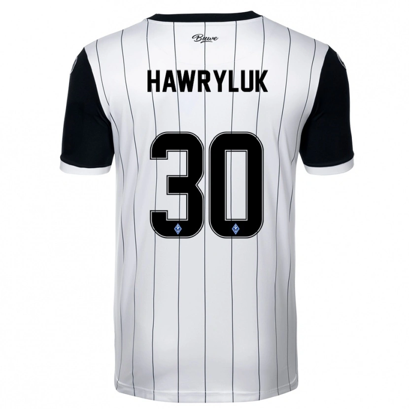 Danxen Kinder Lucien Hawryluk #30 Weiß Schwarz Auswärtstrikot Trikot 2025/26 T-Shirt Österreich