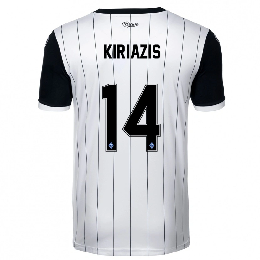 Danxen Kinder Pavlos Kiriazis #14 Weiß Schwarz Auswärtstrikot Trikot 2025/26 T-Shirt Österreich