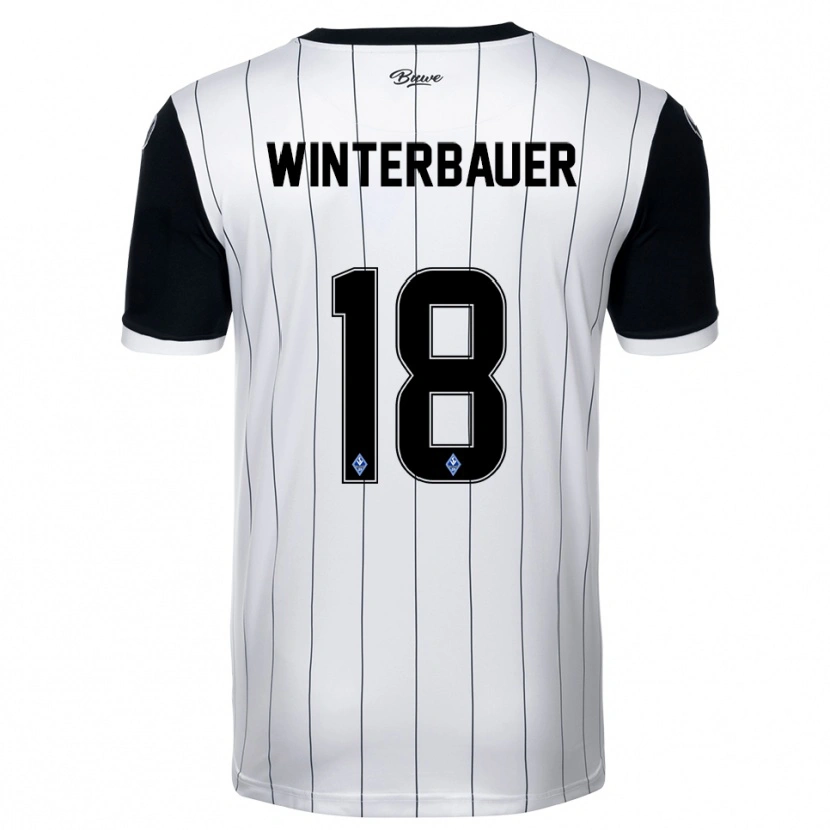 Danxen Kinder Jan Winterbauer #18 Weiß Schwarz Auswärtstrikot Trikot 2025/26 T-Shirt Österreich