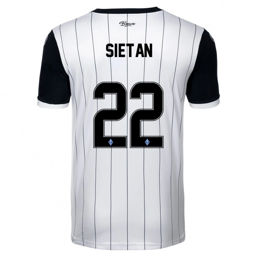 Danxen Kinder Janne Sietan #22 Weiß Schwarz Auswärtstrikot Trikot 2025/26 T-Shirt Österreich