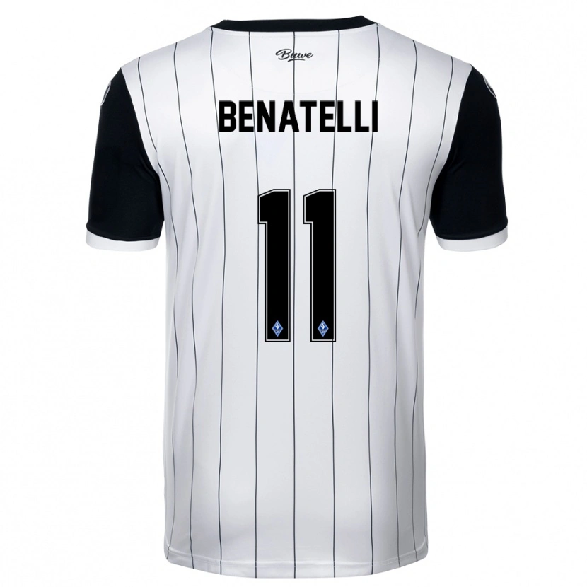 Danxen Kinder Rico Benatelli #11 Weiß Schwarz Auswärtstrikot Trikot 2025/26 T-Shirt Österreich