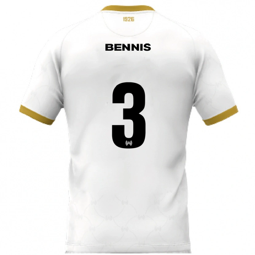 Danxen Kinder Amir Bennis #3 Weiß Gold Auswärtstrikot Trikot 2025/26 T-Shirt Österreich