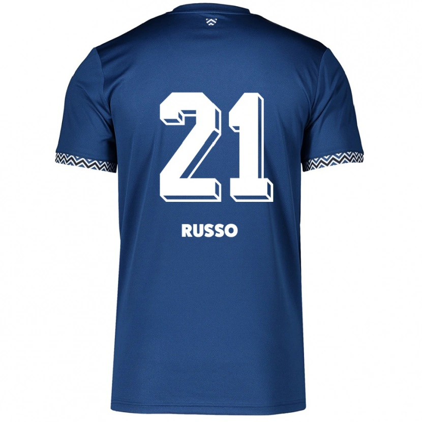 Danxen Herren Stefano Russo #21 Marineblau Weiß Heimtrikot Trikot 2025/26 T-Shirt Österreich