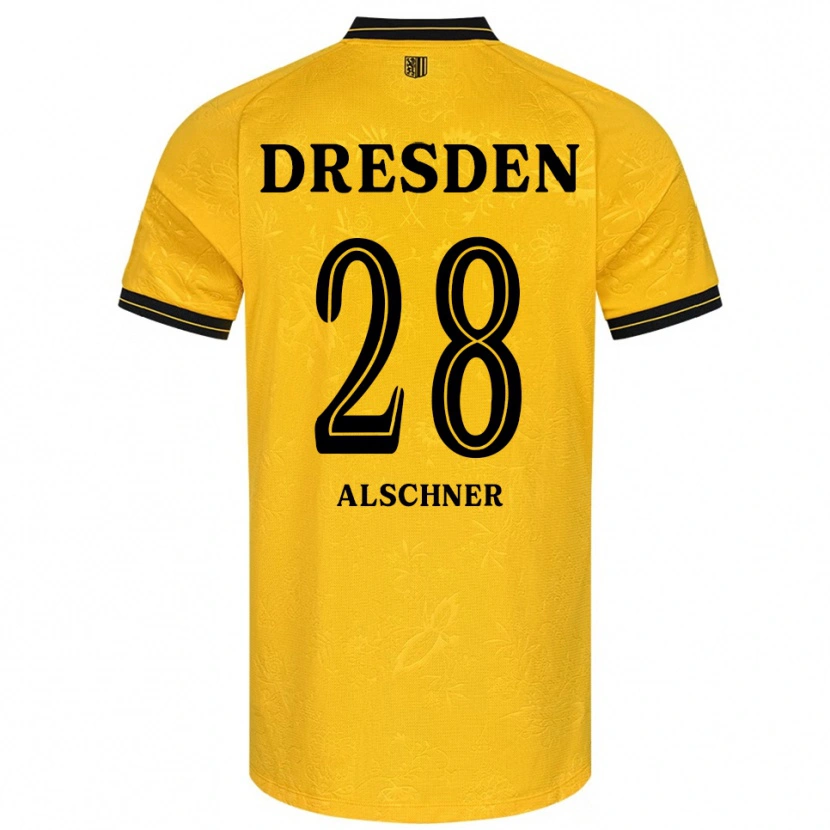 Danxen Herren Felix Alschner #28 Gelb Schwarz Heimtrikot Trikot 2025/26 T-Shirt Österreich