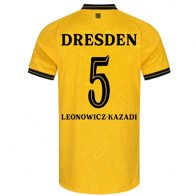 Danxen Herren Jonathan Leonowicz-Kazadi #5 Gelb Schwarz Heimtrikot Trikot 2025/26 T-Shirt Österreich