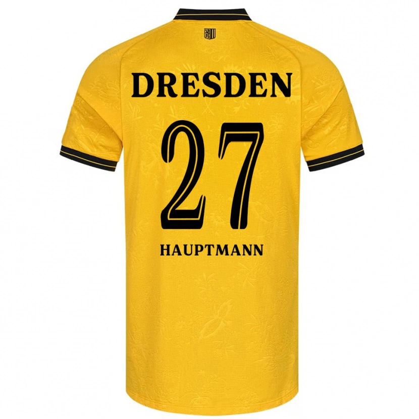 Danxen Herren Niklas Hauptmann #27 Gelb Schwarz Heimtrikot Trikot 2025/26 T-Shirt Österreich