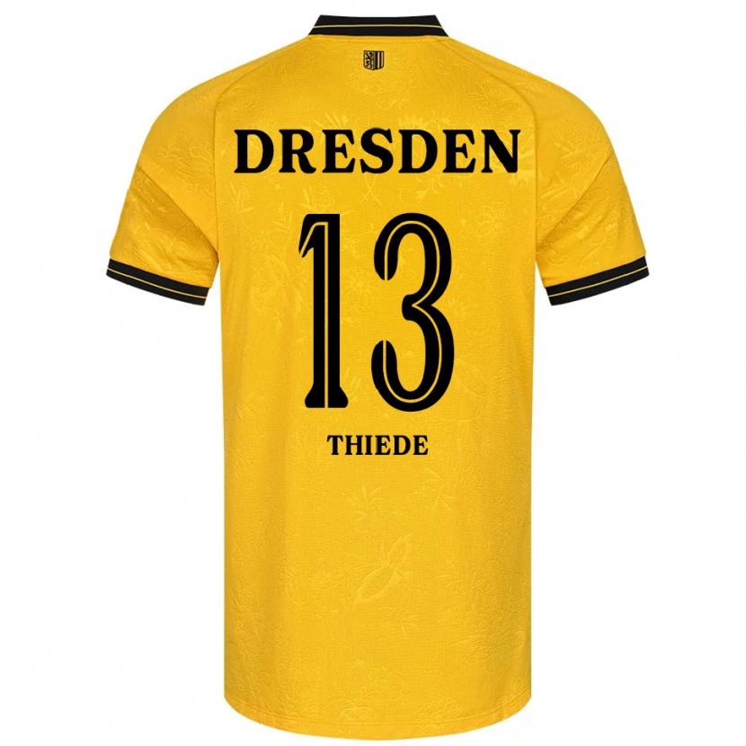 Danxen Herren Tristan Thiede #13 Gelb Schwarz Heimtrikot Trikot 2025/26 T-Shirt Österreich
