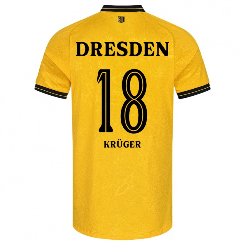 Danxen Herren Kevin Krüger #18 Gelb Schwarz Heimtrikot Trikot 2025/26 T-Shirt Österreich