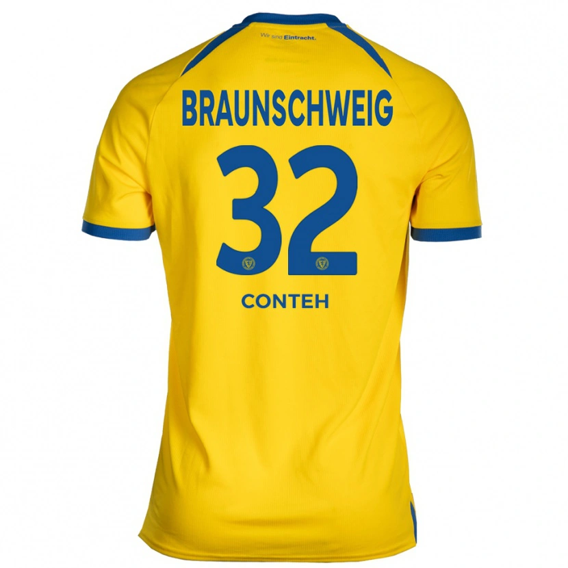 Danxen Herren Christian Conteh #32 Gelb Blau Heimtrikot Trikot 2025/26 T-Shirt Österreich