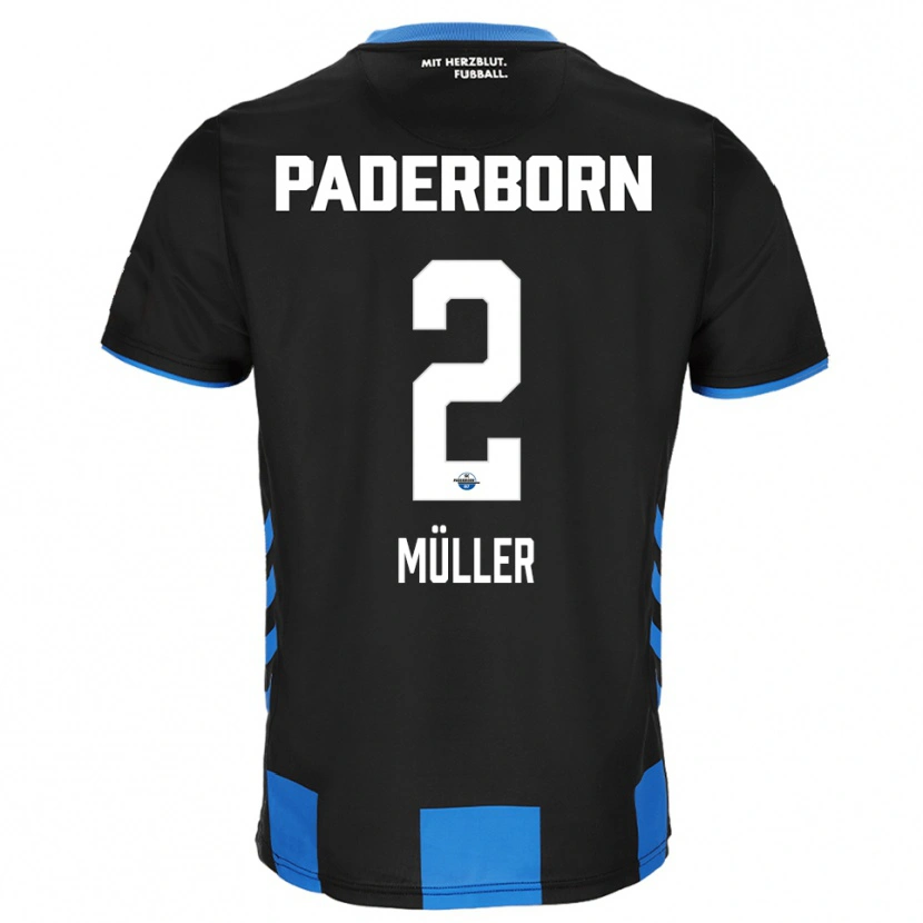 Danxen Herren Ruben Müller #2 Schwarz Blau Heimtrikot Trikot 2025/26 T-Shirt Österreich