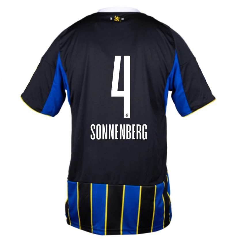 Danxen Herren Sven Sonnenberg #4 Blau Schwarz Gelb Heimtrikot Trikot 2025/26 T-Shirt Österreich