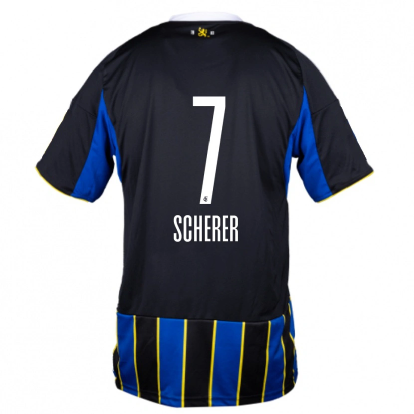 Danxen Herren Tim Scherer #7 Blau Schwarz Gelb Heimtrikot Trikot 2025/26 T-Shirt Österreich