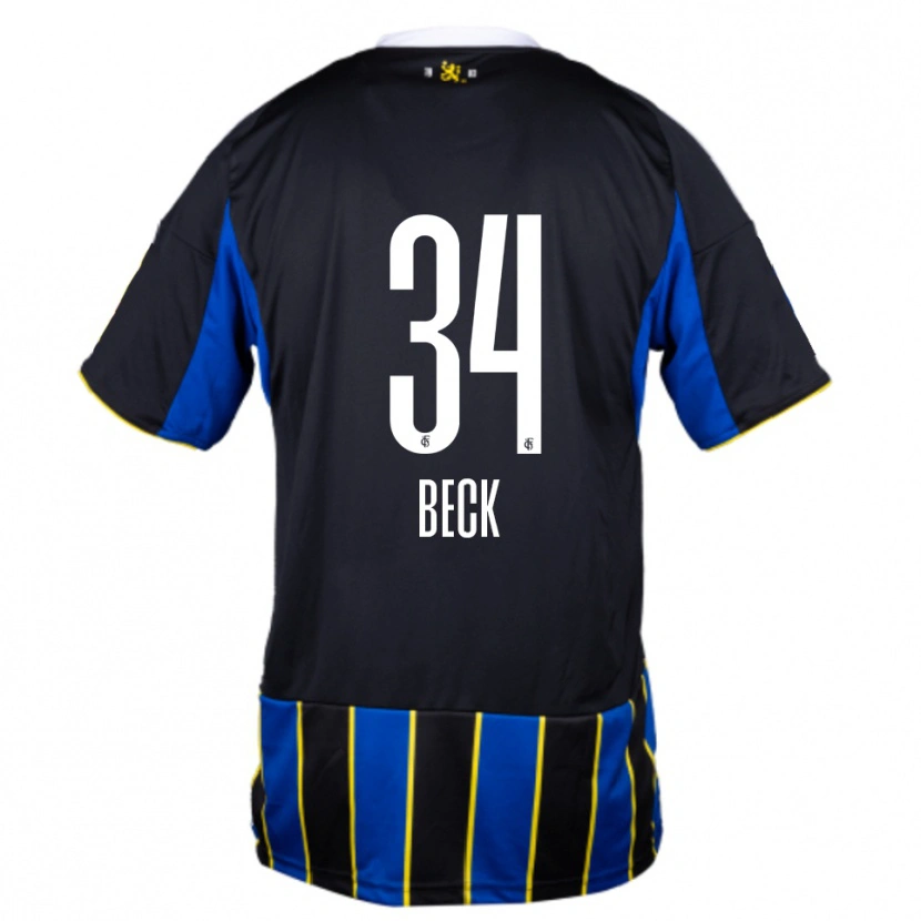 Danxen Herren Luis Beck #34 Blau Schwarz Gelb Heimtrikot Trikot 2025/26 T-Shirt Österreich