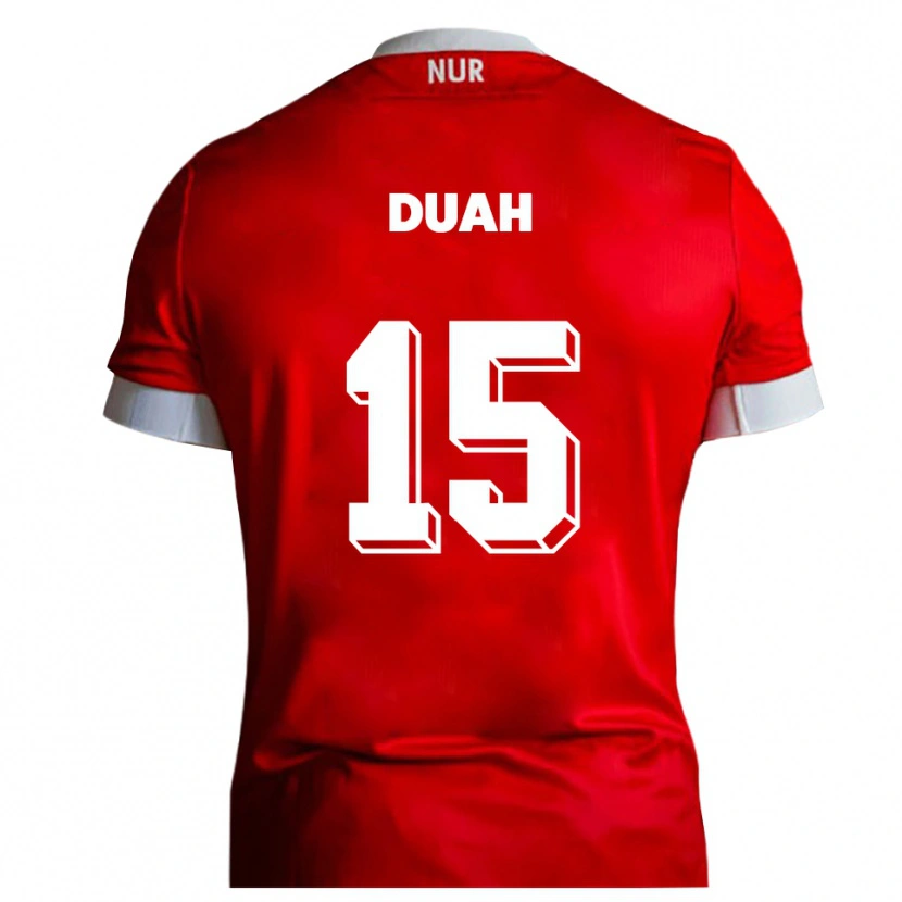 Danxen Herren Dennis Duah #15 Rot Weiß Heimtrikot Trikot 2025/26 T-Shirt Österreich