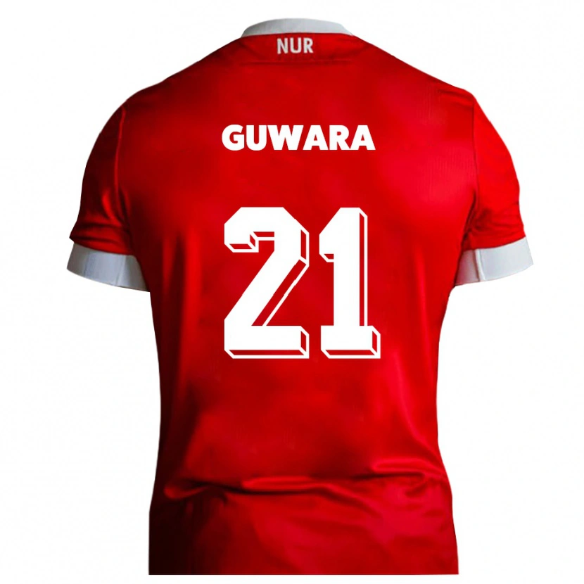 Danxen Herren Leon Guwara #21 Rot Weiß Heimtrikot Trikot 2025/26 T-Shirt Österreich