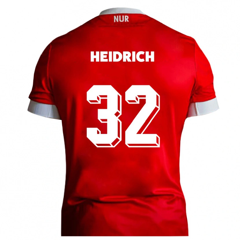 Danxen Herren Finn Heidrich #32 Rot Weiß Heimtrikot Trikot 2025/26 T-Shirt Österreich