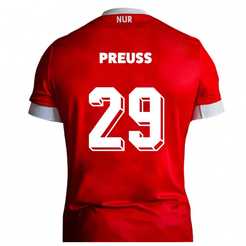 Danxen Herren Marlon Preuß #29 Rot Weiß Heimtrikot Trikot 2025/26 T-Shirt Österreich