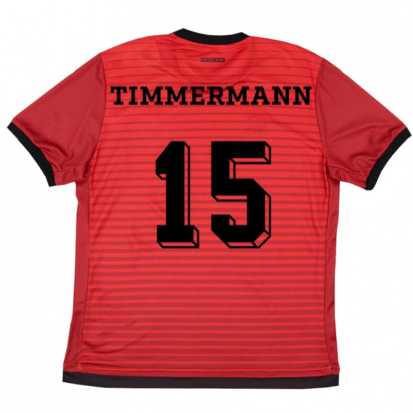 Danxen Herren Ina Timmermann #15 Rot Schwarz Heimtrikot Trikot 2025/26 T-Shirt Österreich