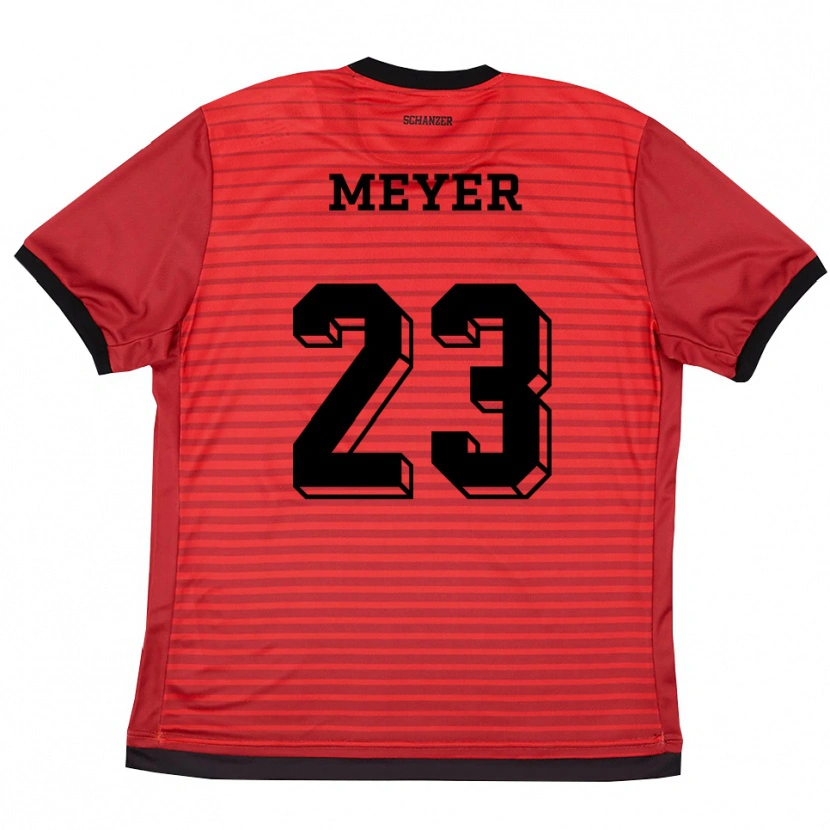 Danxen Herren Alexander Meyer #23 Rot Schwarz Heimtrikot Trikot 2025/26 T-Shirt Österreich