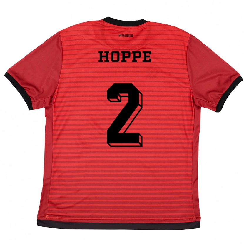 Danxen Herren Mattis Hoppe #2 Rot Schwarz Heimtrikot Trikot 2025/26 T-Shirt Österreich