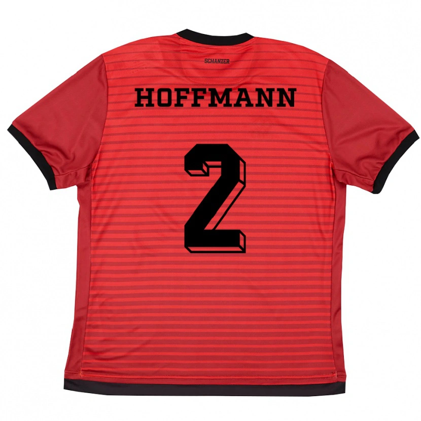 Danxen Herren Tim Hoffmann #2 Rot Schwarz Heimtrikot Trikot 2025/26 T-Shirt Österreich