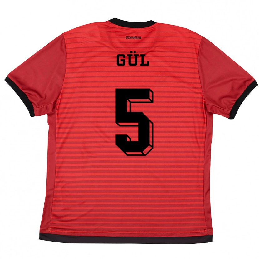 Danxen Herren Emre Gül #5 Rot Schwarz Heimtrikot Trikot 2025/26 T-Shirt Österreich