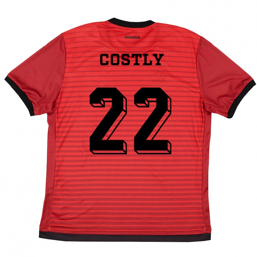 Danxen Herren Marcel Costly #22 Rot Schwarz Heimtrikot Trikot 2025/26 T-Shirt Österreich