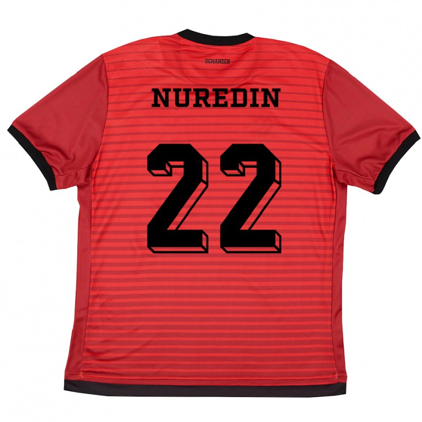 Danxen Herren Nuredin Rexhepi #22 Rot Schwarz Heimtrikot Trikot 2025/26 T-Shirt Österreich